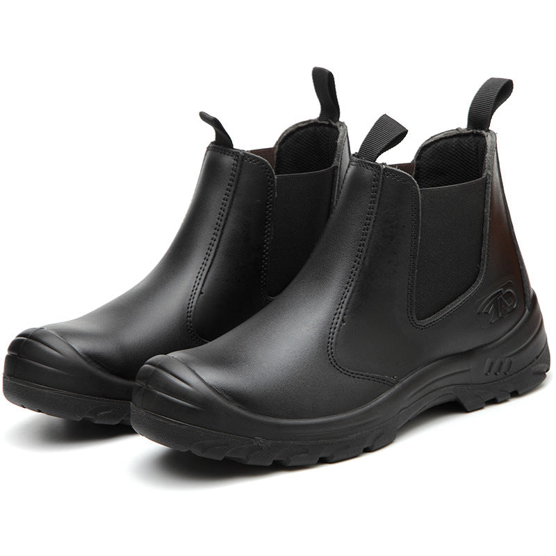Orthopedic Work Ankle Boots Leather Safety Shoes Puncture Resistant Toe Cap Comfortable