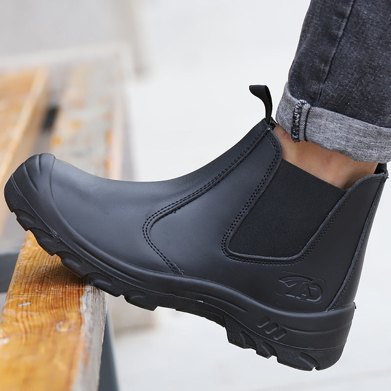 Orthopedic Work Ankle Boots Leather Safety Shoes Puncture Resistant Toe Cap Comfortable