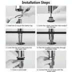 Flexible 360° Swiveling Faucet Extension with Spray Nozzle Stainless Steel 20cm Height 36.3cm Reach
