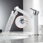 Flexible 360° Swiveling Faucet Extension with Spray Nozzle Stainless Steel 20cm Height 36.3cm Reach
