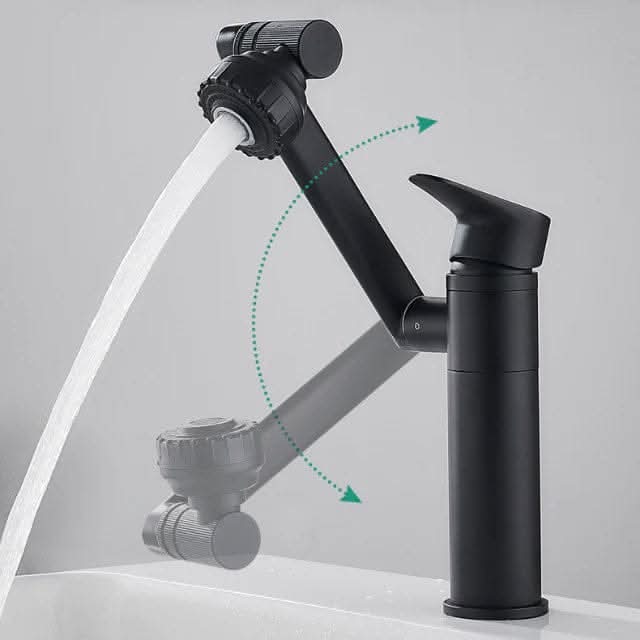 Flexible 360° Swiveling Faucet Extension with Spray Nozzle Stainless Steel 20cm Height 36.3cm Reach