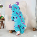Fluffibear Baby Animal Overall Soft Cotton Fluffy Lining Zipper Access Sizes 0-4 Years