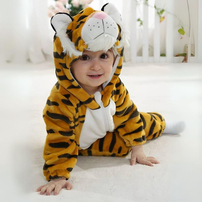 Fluffibear Baby Animal Overall Soft Cotton Fluffy Lining Zipper Access Sizes 0-4 Years