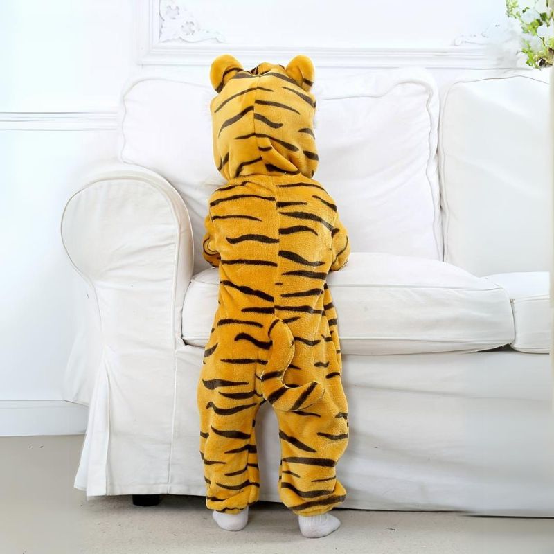 Fluffibear Baby Animal Overall Soft Cotton Fluffy Lining Zipper Access Sizes 0-4 Years