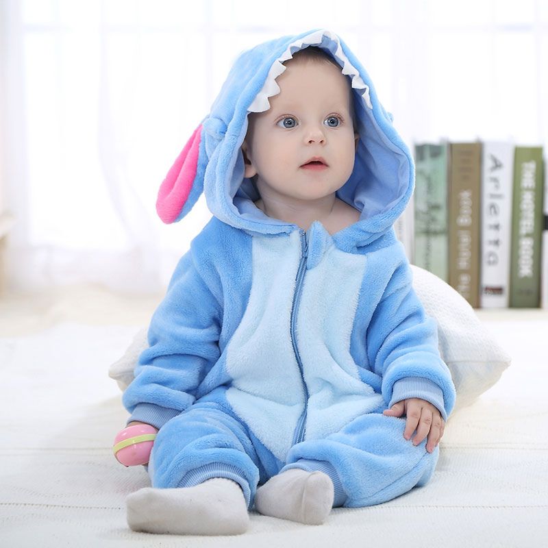 Fluffibear Baby Animal Overall Soft Cotton Fluffy Lining Zipper Access Sizes 0-4 Years