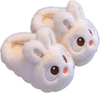 Fluffy Bunny Kids Slippers Soft Plush Non-Slip Indoor Footwear Warm Cozy Shoes
