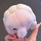 Fluffy Bunny Kids Slippers Soft Plush Non-Slip Indoor Footwear Warm Cozy Shoes