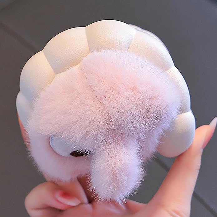Fluffy Bunny Kids Slippers Soft Plush Non-Slip Indoor Footwear Warm Cozy Shoes