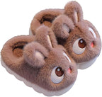 Fluffy Bunny Kids Slippers Soft Plush Non-Slip Indoor Footwear Warm Cozy Shoes