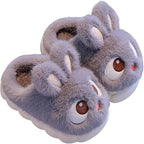 Fluffy Bunny Kids Slippers Soft Plush Non-Slip Indoor Footwear Warm Cozy Shoes