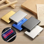 Ultra-Thin Stainless Steel Card Case with RFID Theft and Demagnetization Protection, Holds 6 Cards