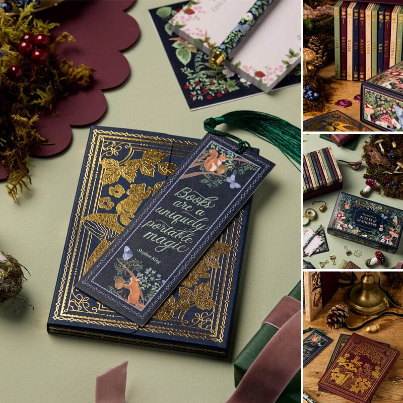 Luxury Office Supplies Advent Calendar 2026 24-Day Set with Planner, Notebook, Colored Pencils, and Gold Accents