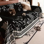 Floral Chenille Sofa Cover Botanical Design Soft Durable Slipcover for Armchairs Loveseats Sectionals
