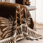 Floral Chenille Sofa Cover Botanical Design Soft Durable Slipcover for Armchairs Loveseats Sectionals