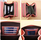 Anti-Theft Leather Crossbody Bag with RFID Protection and Touchscreen Phone Compartment Compact Shoulder Bag for Women
