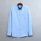 Men's Long-Sleeve Dress Shirt Cotton Blend Stretch Fabric Turned-Down Collar Gentleform