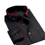 Men's Long-Sleeve Dress Shirt Cotton Blend Stretch Fabric Turned-Down Collar Gentleform