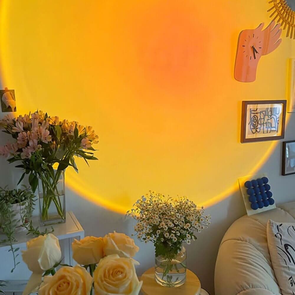 Sunset Projection Lamp LED Ambient Light with 16 Colors and Adjustable 180° Rotatable Head USB Powered