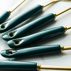 Gold Stainless Steel Kitchen Utensil Set 6-Piece with Stand Rust-Resistant Ergonomic Handles