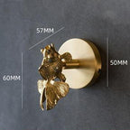 Golden Brass Wall Hooks Handmade Animal Head Design Decorative Coat Hooks for Home
