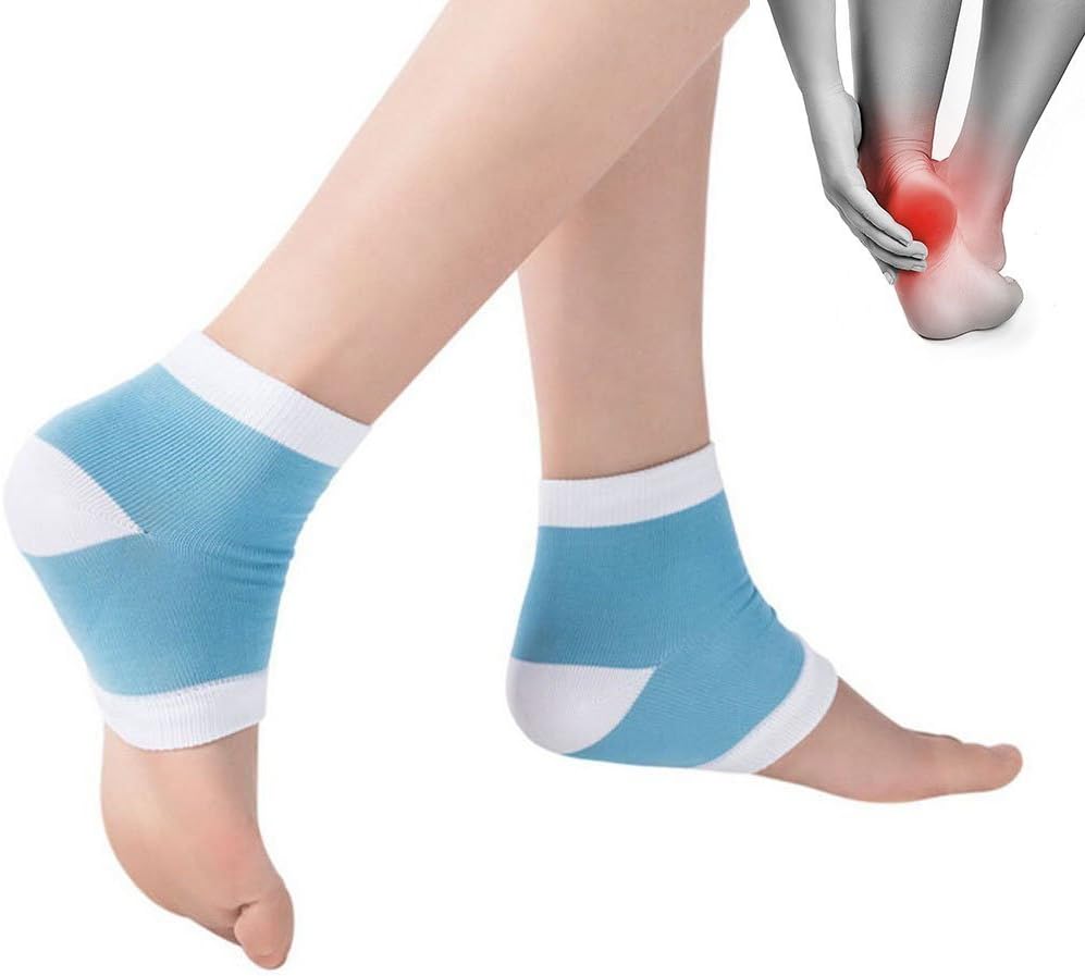 Heel Support Socks with Gel Insert for Foot Pain Relief and Heel Spur Cushioning, 1 Pair