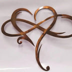 Infinity Heart Wall Decor Iron Sculpture Symbol of Eternal Love Handmade Metal Wall Art
