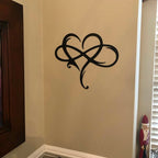 Infinity Heart Wall Decor Iron Sculpture Symbol of Eternal Love Handmade Metal Wall Art