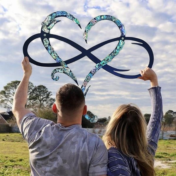 Infinity Heart Wall Decor Iron Sculpture Symbol of Eternal Love Handmade Metal Wall Art