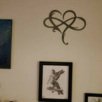 Infinity Heart Wall Decor Iron Sculpture Symbol of Eternal Love Handmade Metal Wall Art