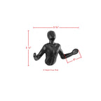 Harrow Cast Iron Wall Hooks Set of 2 Black Decorative Palms Up Coat Towel Hangers