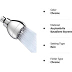 High Pressure Showerhead 3 Inch Anti-Clog Anti-Leak Brass Adjustable Swivel Ball Joint Chrome