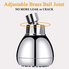 High Pressure Showerhead 3 Inch Anti-Clog Anti-Leak Brass Adjustable Swivel Ball Joint Chrome