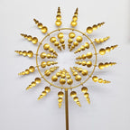 Harrow Metal Garden Windmill Spinner with Rotating Blades and LED Lights, Weather-Resistant Outdoor Decor, Silver 31.5cm