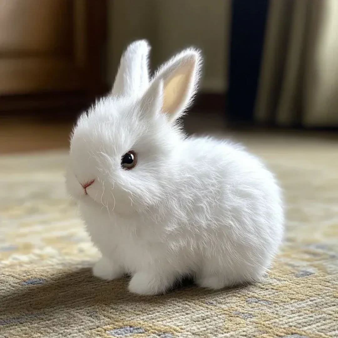 Animated Plush Bunny Toy for Kids Interactive Hopping Rabbit with Nose Twitching and Sounds 15cm Soft Fabric