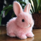 Animated Plush Bunny Toy for Kids Interactive Hopping Rabbit with Nose Twitching and Sounds 15cm Soft Fabric