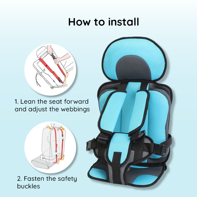 Wearable Child Protection Car Cushion Seat Breathable Adjustable Strap 0-12 Years