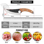 Huusk Japanese Handmade Kitchen Knife 5Cr15mov Stainless Steel Rosewood Handle 25cm