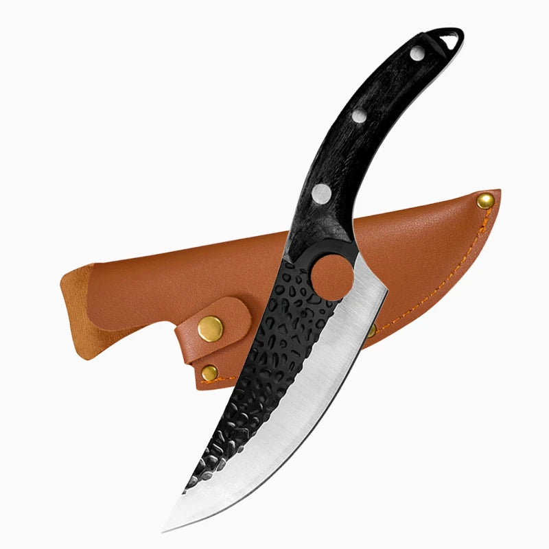 Huusk Japanese Handmade Kitchen Knife 5Cr15mov Stainless Steel Rosewood Handle 25cm