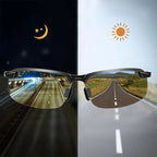 Polarized Photochromic Sunglasses Lightweight Metal Frame UV400 Protection Adaptive Lenses