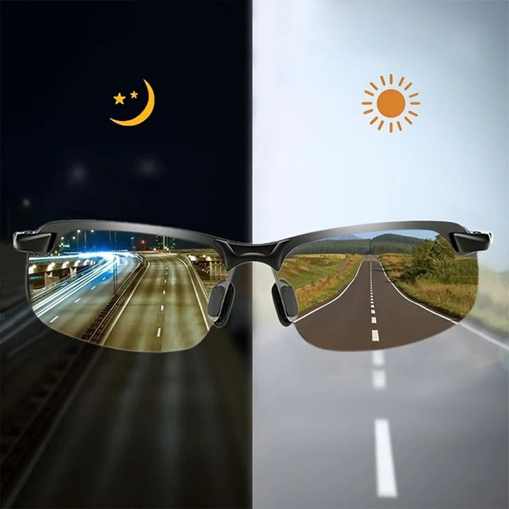 Polarized Photochromic Sunglasses Lightweight Metal Frame UV400 Protection Adaptive Lenses