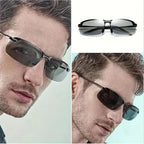 Polarized Photochromic Sunglasses Lightweight Metal Frame UV400 Protection Adaptive Lenses