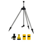 High Pressure Rotating Tripod Sprinkler with Adjustable Height and 360° Coverage, Includes 4 Hose Attachments