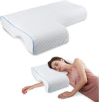 Orthopedic Couple Pillow Memory Foam Side Sleeping Arm Tunnel Cuddle Design Ergonomic Support