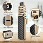 Adjustable Blue Flame Torch Lighter Refillable Butane Windproof for Kitchen Outdoor Use