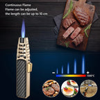 Adjustable Blue Flame Torch Lighter Refillable Butane Windproof for Kitchen Outdoor Use