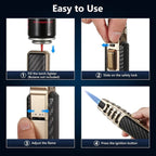 Adjustable Blue Flame Torch Lighter Refillable Butane Windproof for Kitchen Outdoor Use