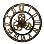 Harrow Industrial Style Wall Clock Vintage Design Exposed Gears Large Dial