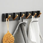 Stainless Steel Foldable Wall Hooks Space-Saving Collapsible Hook Strip for Bathroom and Living Spaces