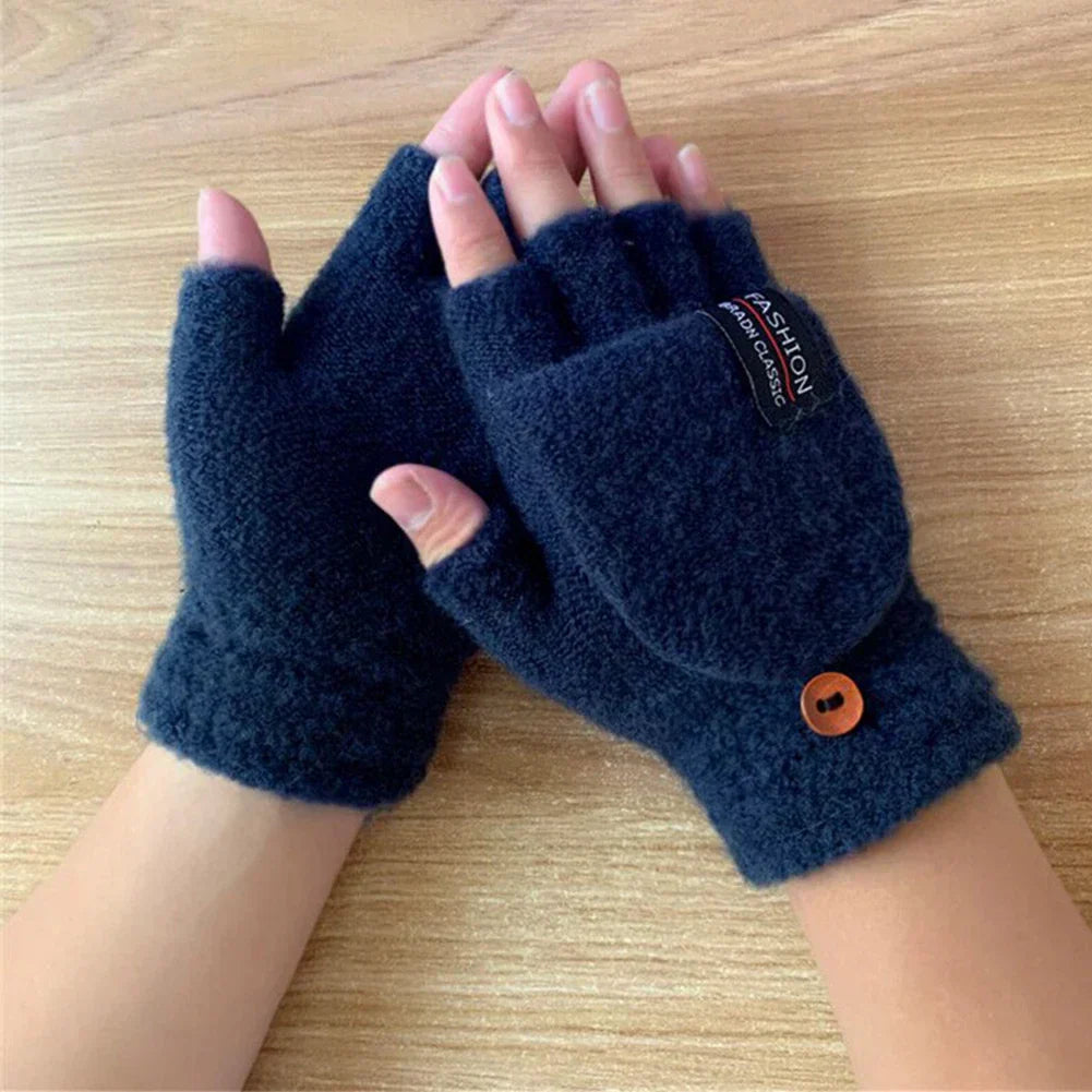USB Rechargeable Heated Gloves Knitted Fabric One Size Fits Most Adjustable Heat Levels