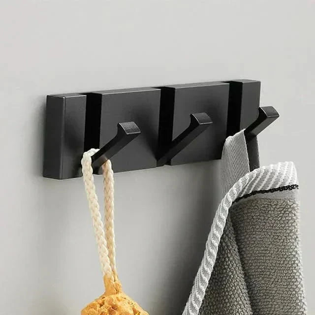 Stainless Steel Foldable Wall Hooks Space-Saving Collapsible Hook Strip for Bathroom and Living Spaces